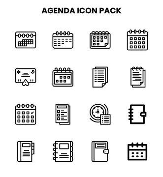 Agenda Line Graphics Icons Pack