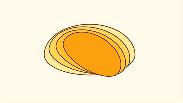 Cartoon illustration of a stack of overlapping baked cookies or wafers