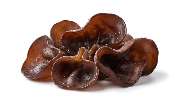 Fresh wood ear mushrooms isolated on a white background.