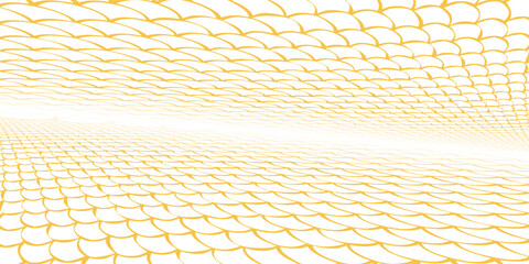 simple golden color fish scale wave pattern vector for banner poster background, eps10 © firman
