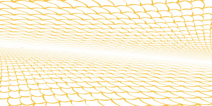 simple golden color fish scale wave pattern vector for banner poster background, eps10