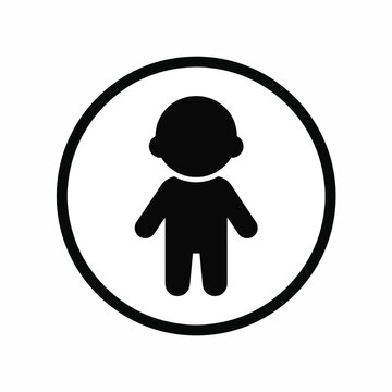 Black silhouette of a person in a circular frame icon
