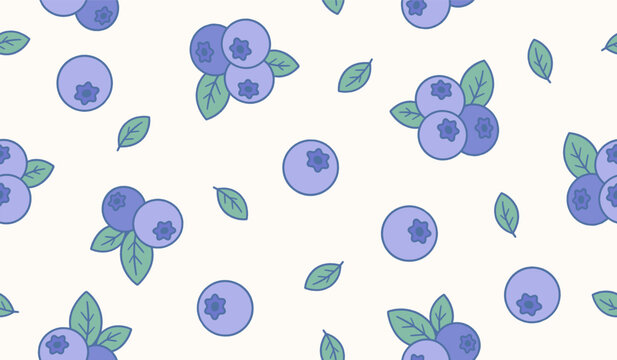 Delicious blueberry fruits pattern background vector design