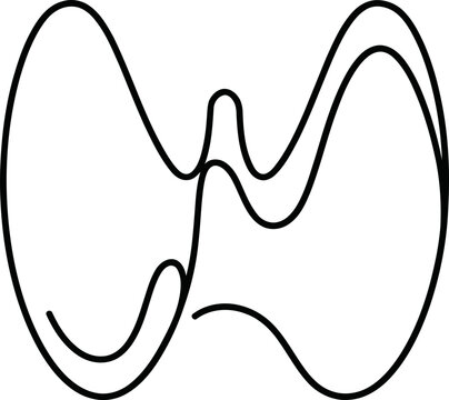 Minimalist outline illustration of a human thyroid gland.