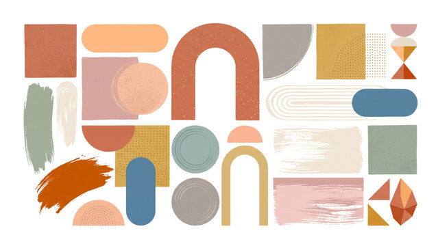 Modern Decorative Abstract Shape Toolkit Featuring Organic Geometric Design Assets
