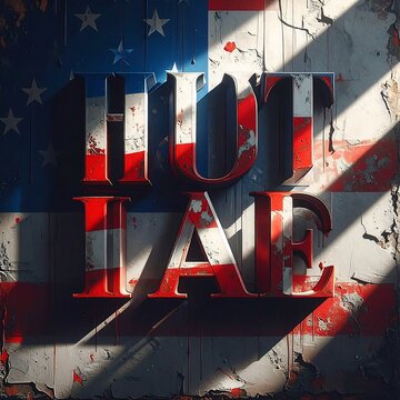 Bold 3D typography of the word LIAH against a distressed American flag background.