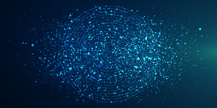 Technology background. Big data visualization concept. Information artificial neural network