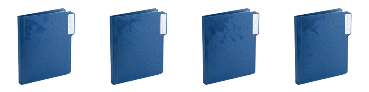 isolated  set of the four  Smead navy blue hanging file folders premium on withe background PNG photo bast stock''