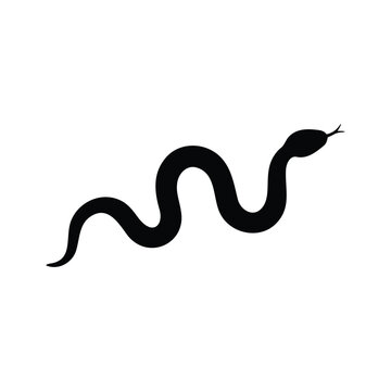 Simple snake silhouette vector flat illustration design.