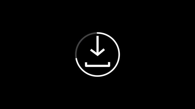 Download symbol with loading progress bar animation design. download progress, load game data, buffering process.4k motion video.