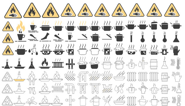  Industrial Factory Hazard Warning Icon Set for Plant Safety Manuals