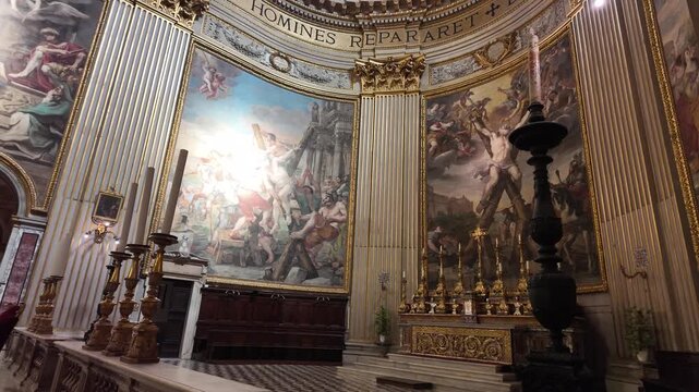 High altar inside Sant Andrea della Valle church in Rome Italy