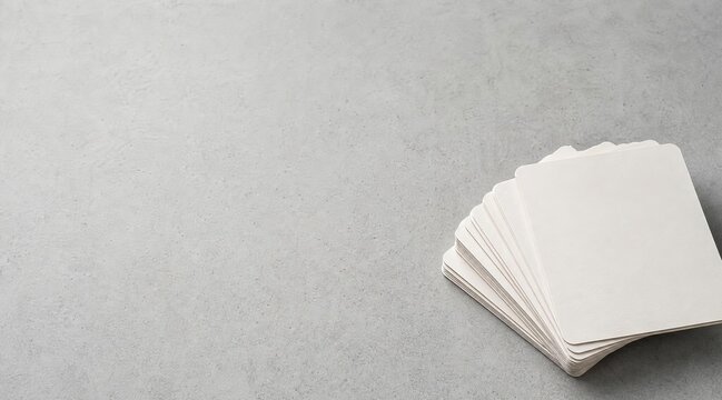 Language flashcards on desk with copy space