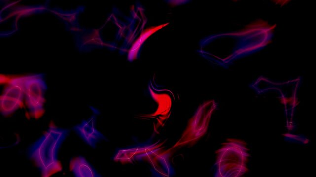 Abstract fluid swirls morphing across black background looping video footage