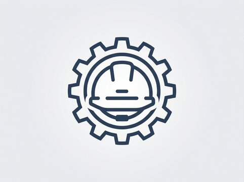 Hard hat and gear icon