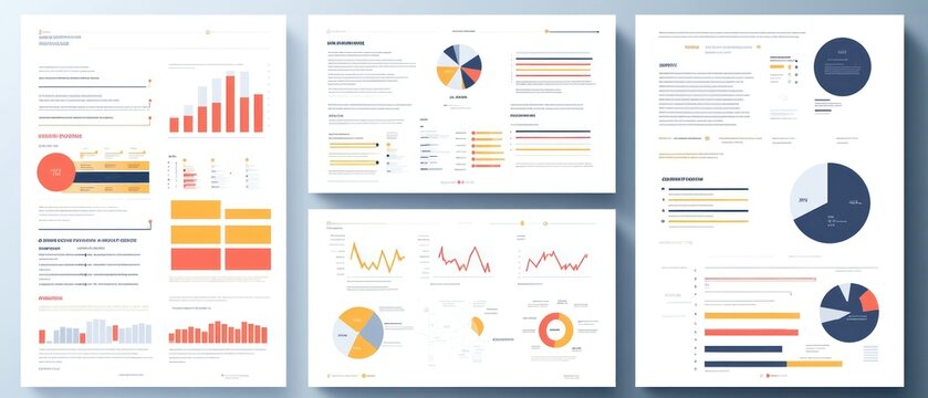 Data analysis charts and graphs minimalist infographic report visuals