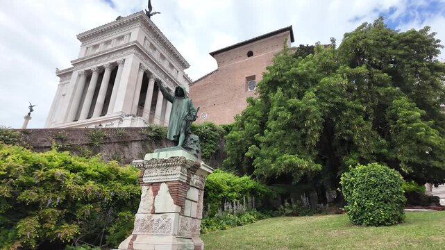 View of Santa Maria in Aracoeli church and the Vittoriano monument in Rome Italy