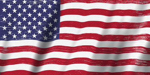 Obraz premium Weathered USA red, white and flag for American holidays