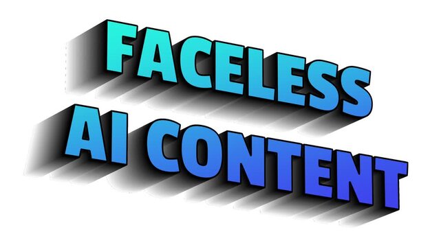 Faceless AI content text motion with long aesthetic drop shadow for automated digital video marketing trends