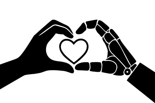 Hands forming heart and love concept, handshake gesture