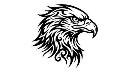 Fototapeta premium Eagle head silhouette in a tribal flame style.
