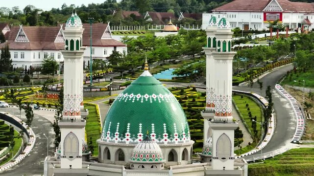 Arabic style mosque in Sumatra. Masjid Agung Syahrun Nur Tapanuli Selatan. Indonesia.