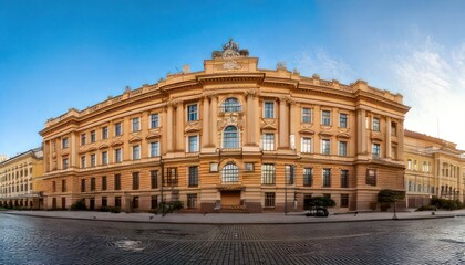 Obraz premium Magnificent facade of a historical building in Saint Petersburg, Russia.
