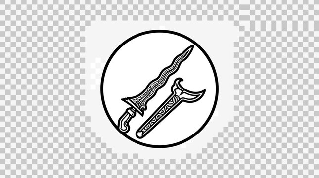 Kris and sheath symbol illustration.