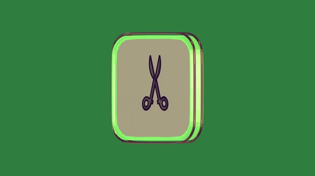 Scissors Pair Animated Green Screen Chroma Key Background