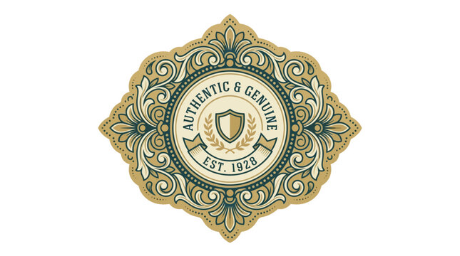 Authentic & Genuine Vintage Emblem with Est. 1928 Date and Shield