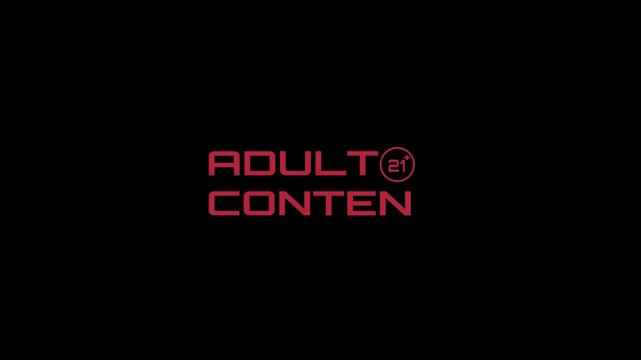 Adult Content Warning 21 Plus Animation with Alpha Channel