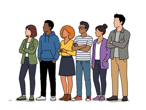 People Watching Street Performer &ndash; Crowd Watching Together Vector Illustration
