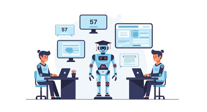 Robot Learning with Students: AI Education, Programming, and Technology Concept