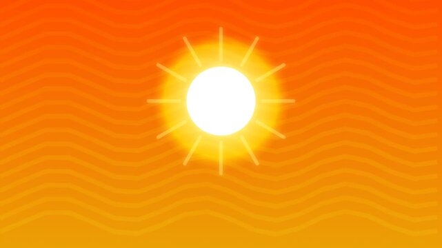 Animated infographic about extreme heatwaves showing rising temperatures melting ice cream people sweating and finding relief through air conditioning