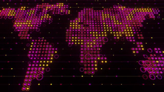 Futuristic digital planet Earth with glowing global communication network. Concept of worldwide data transfer, satellite internet connections, global business technology and cyber security.