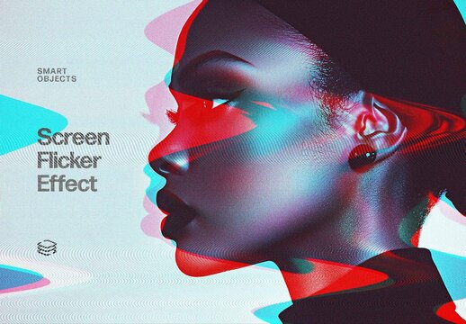 Screen Flicker Effect For Poster And Social Media Design