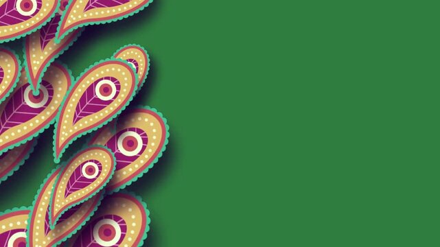green screen peacocks feathers bunch orange flowers pattern purple image colorful leaves pair flip flops animated chromakey style motion