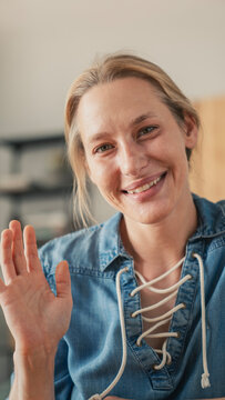 Portrait of woman on video call	