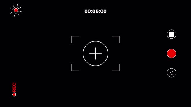 DSLR Recording Screen UI Overlay with Elapsed Timecode and Optical Focus Indicators 4k video