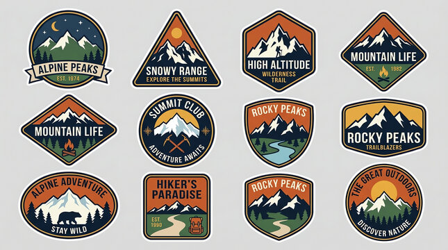 Collection of Vintage Mountain and Outdoor Adventure Patches.