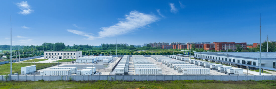 Wide-Angle View of a Modern Grid-Scale Battery Energy Storage Power Station
