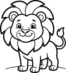 Obraz premium Lion coloring page for kids fun and educational coloring book activity