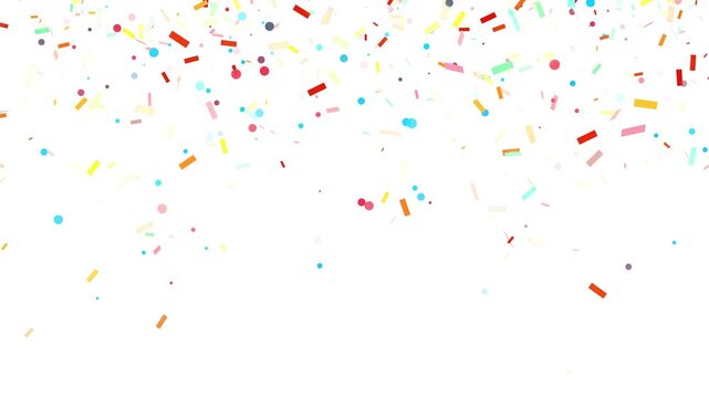 Colorful confetti particles failing, animation of confetti falling down, colorful Isolated confetti party popper explosion on confetti Blast realistic with confetti explosion.