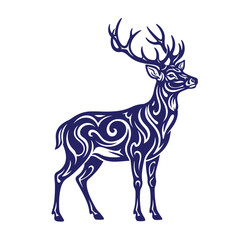 Obraz premium Stylized ornamental deer graphic with wildlife ornamental illustration silhouette creative decorative stylized minimalist abstract