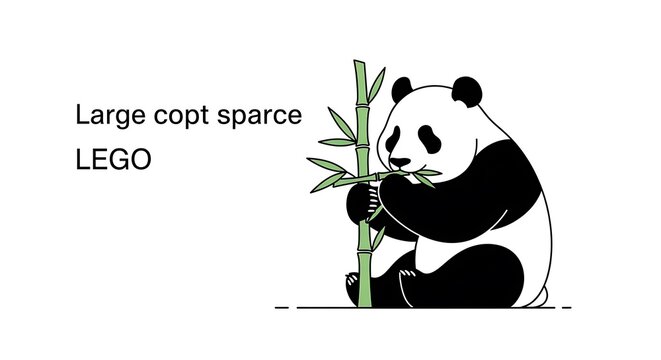 LEGO panda holding bamboo plant toy.