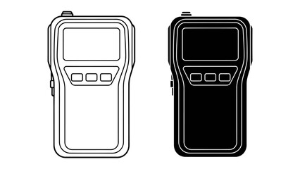 Digital Diagnostic Tool: A clean illustration of two handheld digital diagnostic tools, one in white outline and the other in black, featuring screens and buttons. © abidakhatun
