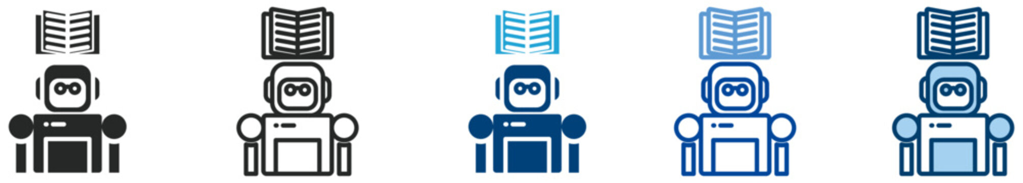 Machine learning icon set multi style icon set collection vector illustration
