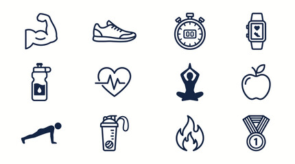 Fototapeta premium Health and wellness symbols for fitness lifestyle and nutrition