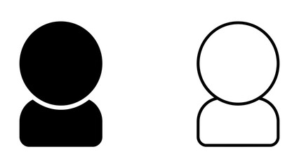 Silhouette of two figures: A bold black silhouette stands beside a simple outline of a person, symbolizing duality, identity, or representation. © Abu
