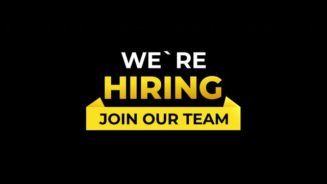 We are hiring to join our team . Word Text animation with Kinetic Typography